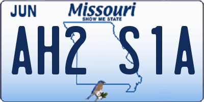 MO license plate AH2S1A