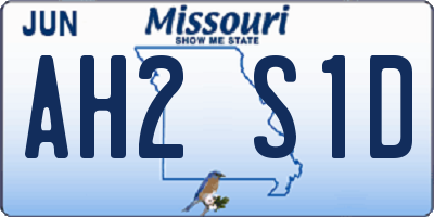 MO license plate AH2S1D