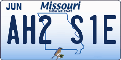 MO license plate AH2S1E