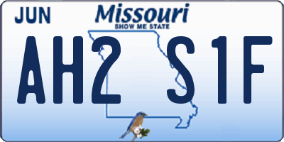 MO license plate AH2S1F