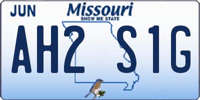 MO license plate AH2S1G