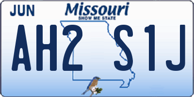 MO license plate AH2S1J