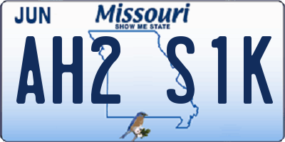 MO license plate AH2S1K