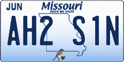 MO license plate AH2S1N