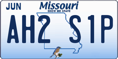 MO license plate AH2S1P