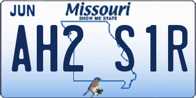 MO license plate AH2S1R