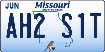 MO license plate AH2S1T
