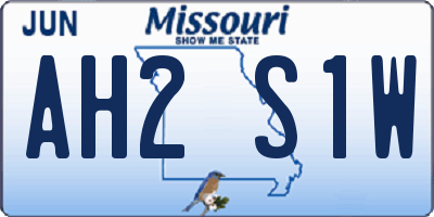 MO license plate AH2S1W