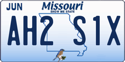 MO license plate AH2S1X