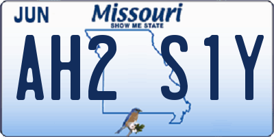 MO license plate AH2S1Y