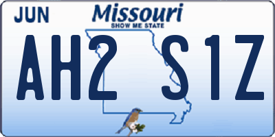 MO license plate AH2S1Z