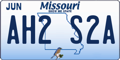MO license plate AH2S2A