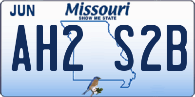 MO license plate AH2S2B