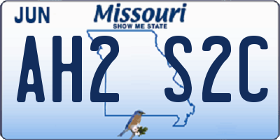 MO license plate AH2S2C