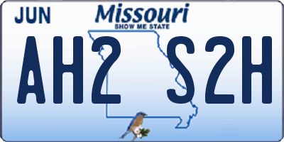 MO license plate AH2S2H