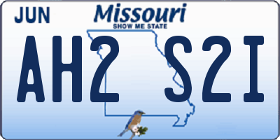 MO license plate AH2S2I