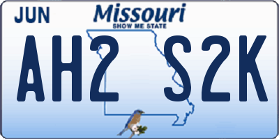 MO license plate AH2S2K