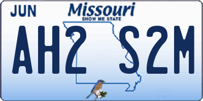 MO license plate AH2S2M