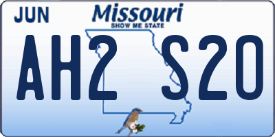 MO license plate AH2S2O