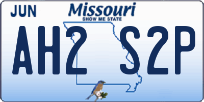 MO license plate AH2S2P