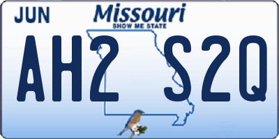 MO license plate AH2S2Q