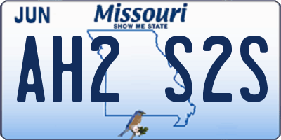 MO license plate AH2S2S