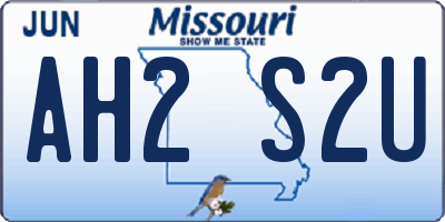MO license plate AH2S2U