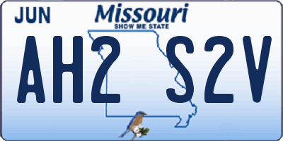 MO license plate AH2S2V