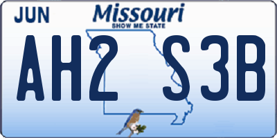 MO license plate AH2S3B