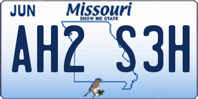 MO license plate AH2S3H