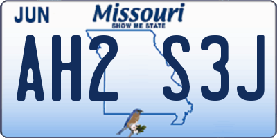 MO license plate AH2S3J