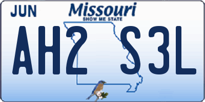 MO license plate AH2S3L