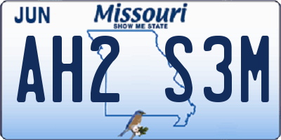 MO license plate AH2S3M