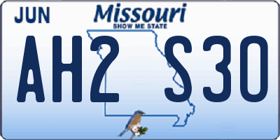 MO license plate AH2S3O