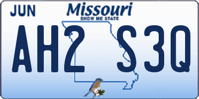 MO license plate AH2S3Q
