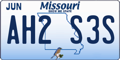 MO license plate AH2S3S