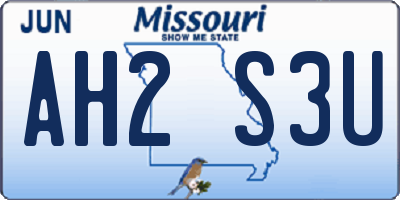 MO license plate AH2S3U