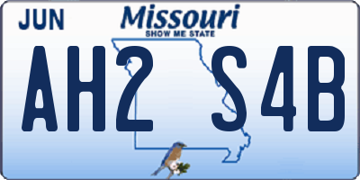 MO license plate AH2S4B