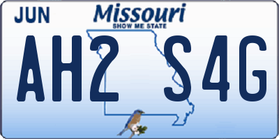 MO license plate AH2S4G