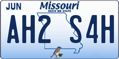 MO license plate AH2S4H