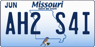 MO license plate AH2S4I