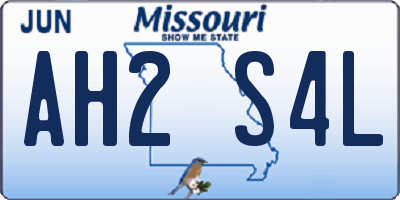 MO license plate AH2S4L