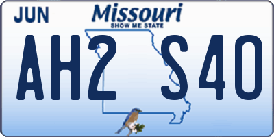 MO license plate AH2S4O