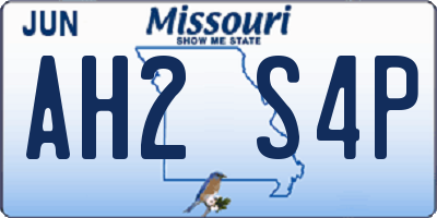 MO license plate AH2S4P