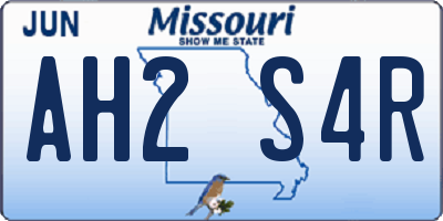 MO license plate AH2S4R