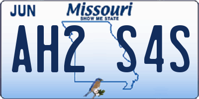 MO license plate AH2S4S