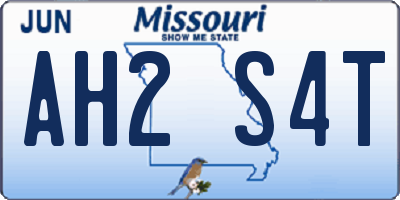 MO license plate AH2S4T