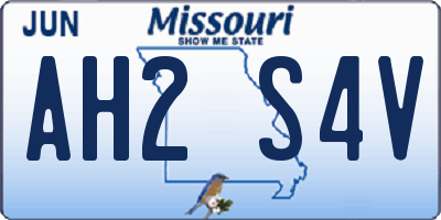 MO license plate AH2S4V