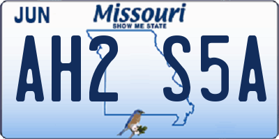 MO license plate AH2S5A