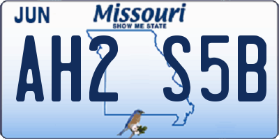 MO license plate AH2S5B